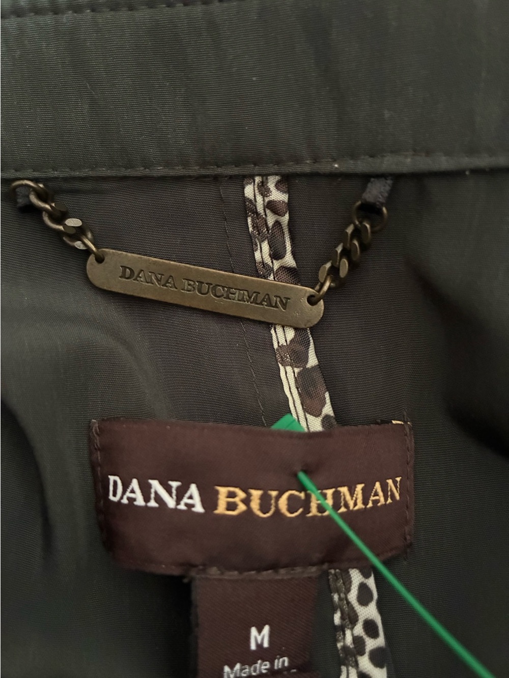 Dana Buchman Dark Green Belted Trench Utility Jacket - Picture 5 of 6